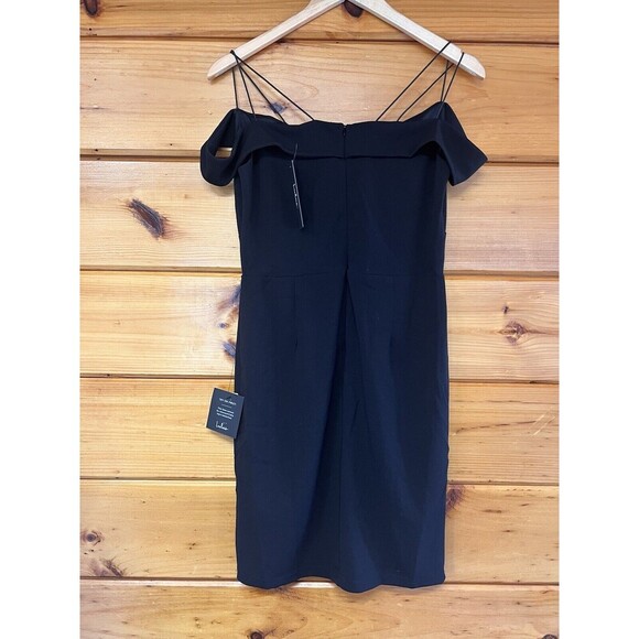 Lulus Reason to Celebrate Black Off-the-Shoulder Bodycon Mini Dress Size Medium - Picture 7 of 7